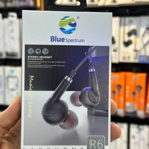 Blue Spectrum R6 Wired Handsfree – Universal 3.5mm Jack | Built-in Mic | Deep Bass Stereo Sound for Android & iOS
