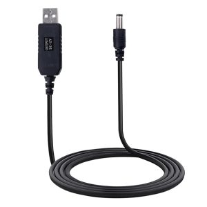Power Boost Converter Cable, USB 5V to 12V DC - USB Voltage Step Up Converter Cable(12V 1A Max), USB A to 12V DC 5.5 x 2.1mm, Power Converter Leads for Appliances (5.5x2.1 mm)