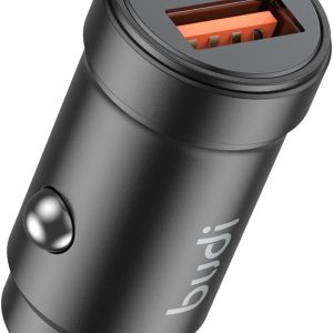 Budi - PD+QC3.0 Mini Car Charger - 30W Smart Quick Charge, 2 Ports (USB-A and USB-C)