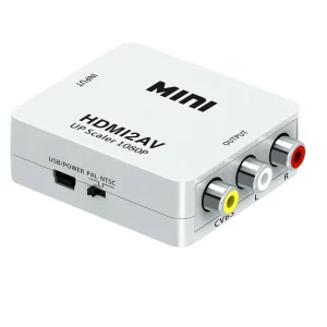 HDMI to AV Adapter HD Video Converter Box HDMI to RCA AV/CVSB L/R Video 1080P HDMI2AV Support NTSC PAL